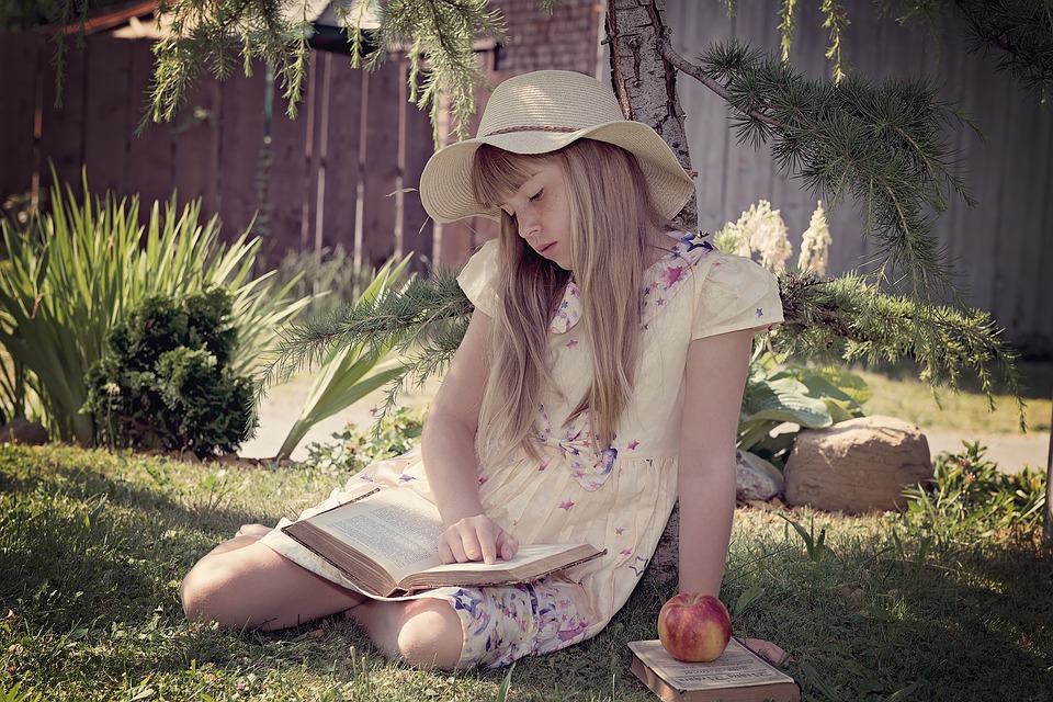 Girl reading book