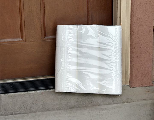 Toilet paper at door