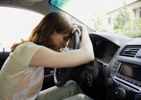 Woman in car